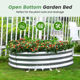 Land Guard Galvanized Raised Garden Bed Kit, Galvanized Planter Raised Garden Boxes Outdoor, Round Large Metal Raised Garden Beds for Vegetables …… Land Guard