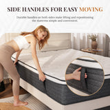 CH CHARME HOUSE King Size Mattress, 12 Inch Hybrid Mattress King Size, Medium Feel Foam and Individual Pocket Springs, Extra Edge Support, Pressure Relief, CertiPUR-US CH CHARME HOUSE