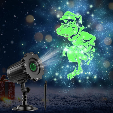 3D Dynamic Christmas Projector Lights Outdoor Indoor-2025 Upgrade Dinosaur Christmas Decorations,Waterproof Holiday Projector Lights for Window Ground Roof Wall Yard Xmas Decor Nagudenfo