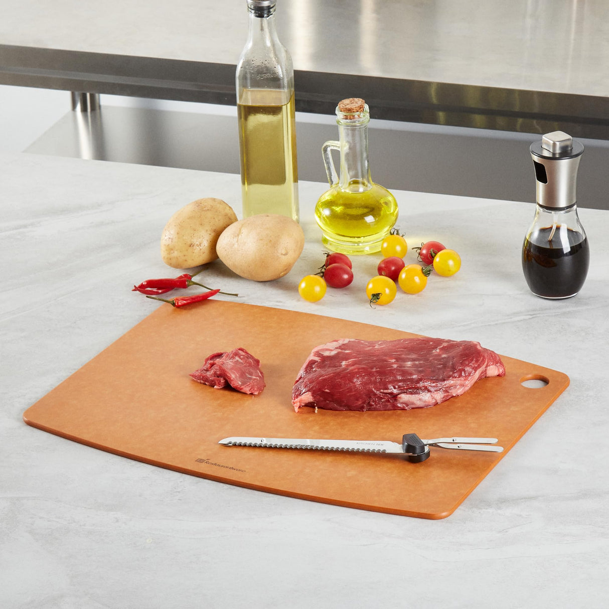 Restaurantware-BLADE ONLY: Kitchen Tek 10.04 Inch Blade For Electric Knife Set, 1 Serrated Carving Knife Blade - Knife Set Sold Separately, Sharp, Stainless Steel Knife Cutter Replacement, For Meat Restaurantware