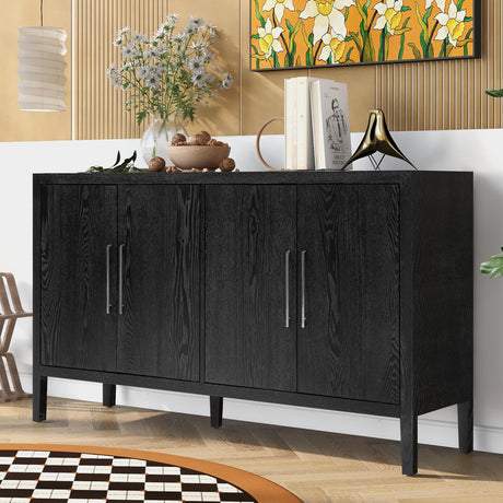 LUMISOL Kitchen Sideboard Buffet Cabinet for Storage with 4 Doors Solid Wood Sideboard Cabinet for Hallway Entryway with Wood Grain Design Farmhouse LUMISOL