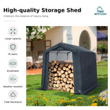 MFSTUDIO Outdoor Storage Sheds 6x10 ft, Portable Carport Shelter Garages Heavy Duty Canopy with Rolled up Zipper Doors, Outside Utility Shed Garage Tent for Motorcycle, Bicycles and Camping Tools MFSTUDIO