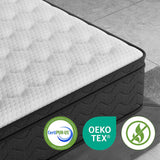 PECHINOU Queen Mattress, 12 Inch Mattress Queen Size, Hybrid Matress in a Box, Memory Foam & Medium Firm Support, Oeko-TEX & CertiPUR-US Certified, Pressure Relief, Cool & Breathable PECHINOU