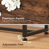 MAHANCRIS Dining Bench, 47.2 Inch Dining Table Bench, Rustic Kitchen Bench, Easy to Assemble, Steel Frame, for Kitchen, Living Room, Bedroom, Rustic Brown and Black TBHR0201 MAHANCRIS