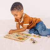 Melissa & Doug Farm Sound Puzzle - Wooden Peg Puzzle With Sound Effects (9 pcs) Melissa & Doug