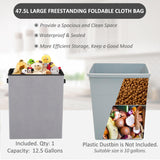 Spurgehom Double Door Trash Cabinet Kitchen Waste Bins,Tilt Out Laundry Hamper Cabinet with Hideaway Drawer Storage Bag, 10 Gallon Pet Proof Trash Can for Living Room,White Spurgehom