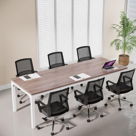 Tribesigns 6.5 FT Conference Room Table, 78.74" W x 27.56" D Large Office Conference Table, Modern Seminar Meeting Table Desk for Boardroom, Meeting Room (1, Oak) Tribesigns