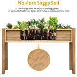 DWVO 48x18x30in Raised Garden Bed, Poly Wood Planter Box Stand,Weather Resistant Planter Box with Legs, Elevated Garden Bed for Backyard, Patio, Balcony, Brown DWVO