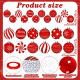 Huwena 24 Pcs Christmas Decorations Outdoor Christmas Hanging Ornaments Peppermint Candy Yard Signs Double Sided Lawn Decorations Peppermint Ornaments for Xmas(Red) Huwena