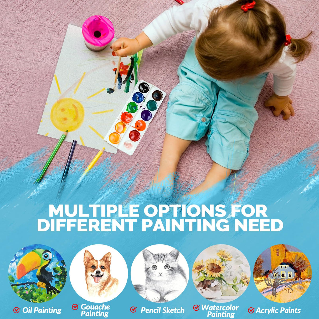 TOUNALKER 500 Pcs Watercolor Paper Bulk, White Cold Press Paper 300 GSM Watercolor Paper Pad Sketch Art Painting Paper for Kids Watercolorist Academy Students Beginning Drawing TOUNALKER