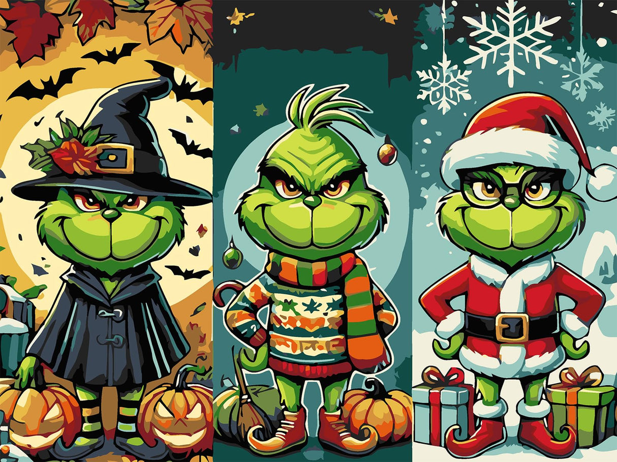 Christmas Paint by Numbers Kit for Adults Beginner,DIY Winter Painting by Numbers Kits,with 3 Brushes and Acrylic Paint(Without Frame), Home Wall Decor 12 x 16 in CZYWJMEI