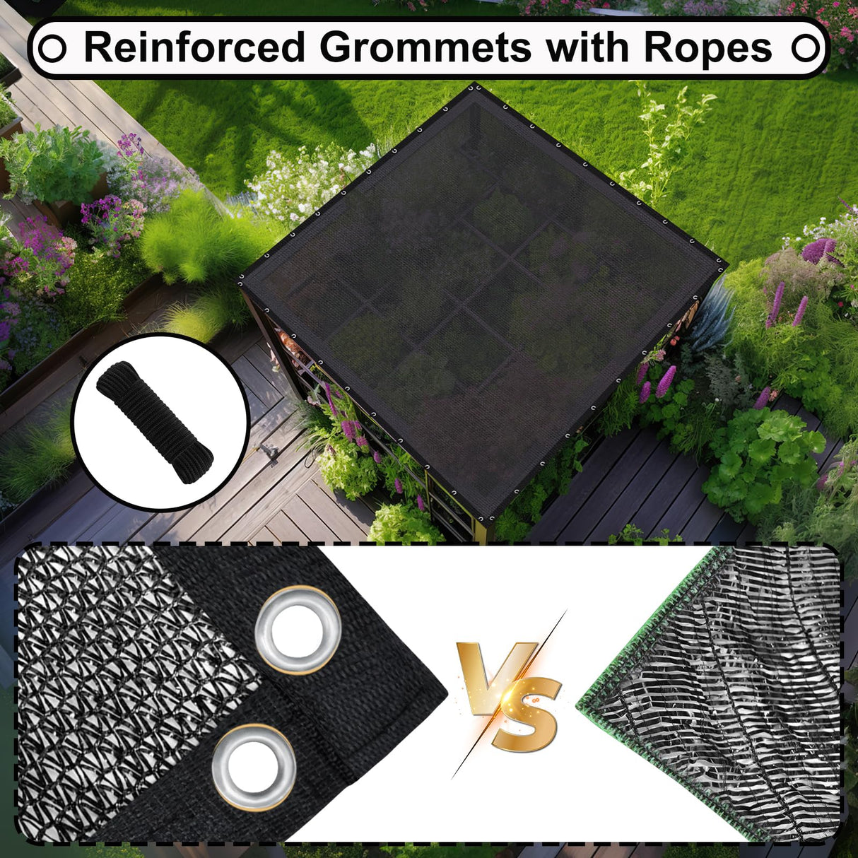 Shade&Beyond 18' X 20' Shade Cloth with Grommets, 40% Sun Shade Net for Outdoor, Patio, Pergola, Greenhouse and Plant Black GN4001, (We Make Customized Size) Shade&Beyond