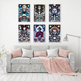 6 Packs Halloween Paint by Number Kits for Adults, Horror Movie Adult's Painting by Numbers on Canvas, Easy Acrylic DIY Oil Painting on Canvas, Home Wall Decor(12x16in No Frame) Clendo