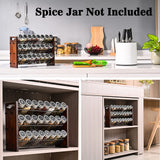 Roykoota Spice Rack, Spice Rack Organizer without Seasoning Jars, Wooden Spice Organizer, Rustic 3 Tier Kitchen Spice Rack Shelf for Cabinet, Countertop or Wall Mount Roykoota