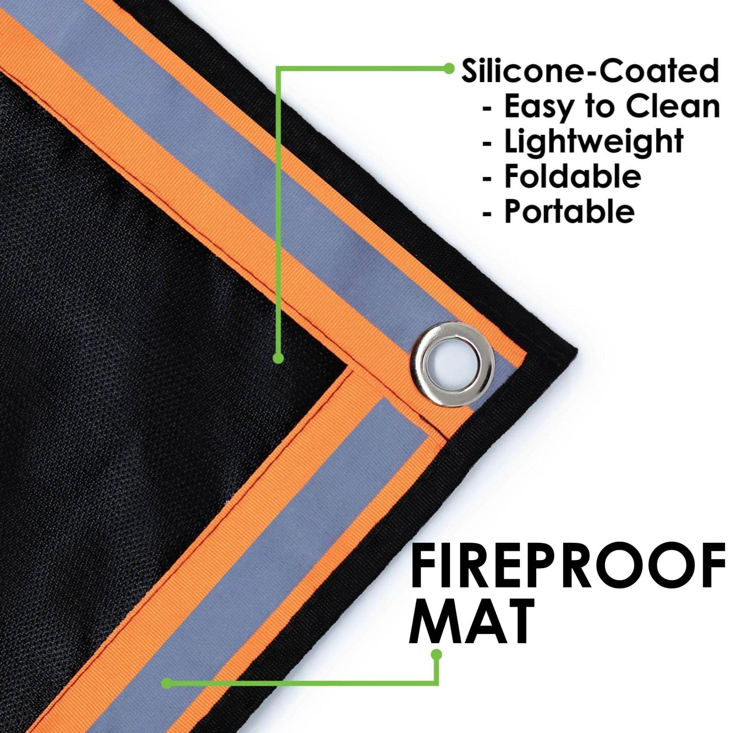 XL Fire Pit Mat, USA Based, Fireproof Under Grill Mat, 3 Layer, 67" x 60", for Outdoor Grill, Firepit, Grass, Patio, Lawn, Campsite, BBQ Mat, Ember Mat, Deck Protector