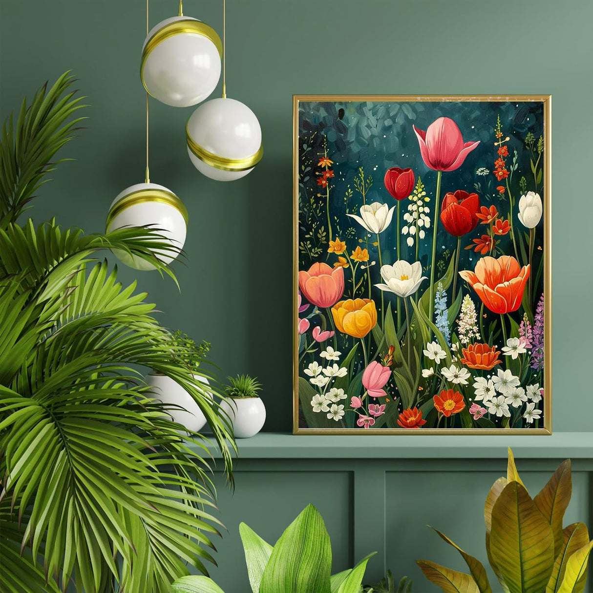 Yanfairy Wildflower Art Painting Kits for Adults, Full Drill Diamond Dots Paintings for Beginners, Round 5D Paint with Diamonds Pictures Gem Art Painting Kits DIY Crafts Kits 12x16inch Yanfairy