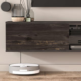 Atelier Mobili Floating TV Stand, 70 inch TV Stand for 75 inch TV, Floating TV Stand Wall Mounted, Floating Entertainment Center, TV Stands for Living Room, Black TV Stand (Black Oak) ATELIER MOBILI THE LEADER OF THE INTERCHANGEABLE FURNITURE