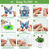 10Pcs Diamond Painting Kit Diamond Art Kits for Adults for Garden Decor with Butterfly, Hummingbird, Bee, Ladybug, Dragonfly,Dimond Art Paintings Arts and Crafts for Adults Gem Art for Yard Decoration NANZHOO