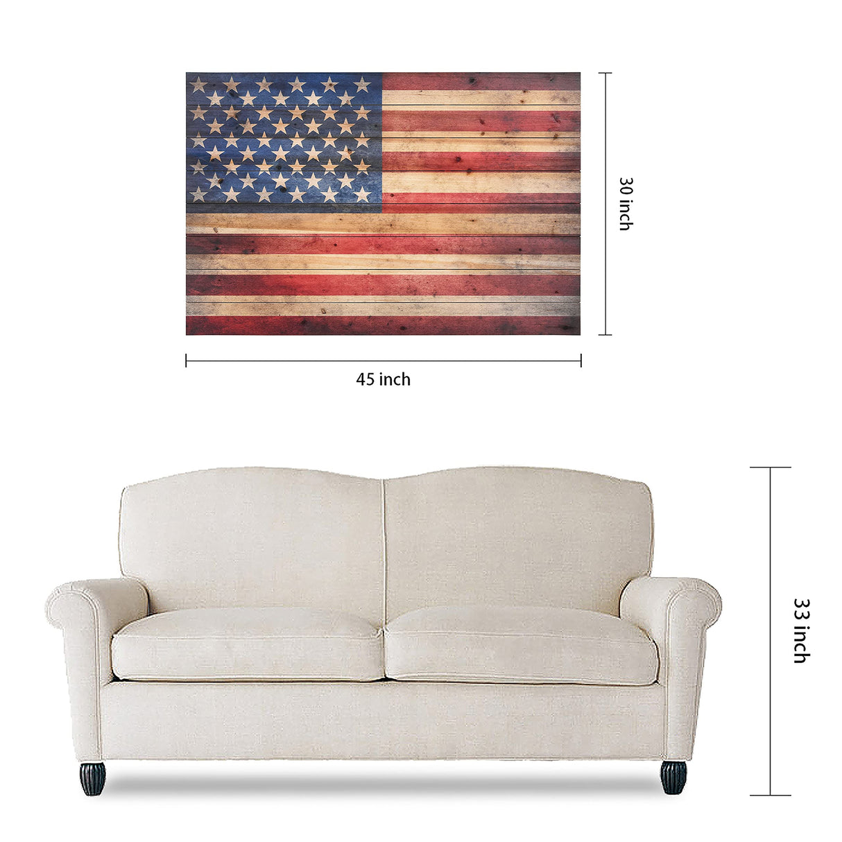 Empire Art Direct American Flag Digital Print on Solid Wood Wall Art, 30" x 45" x 1.5", Ready to Hang Empire Art Direct
