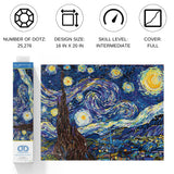 DIAMOND DOTZ Starry Night (Van Gogh) Diamond Painting Kits for Adults - Diamond Art Kits a Relaxing Creative Craft Kit with Dotz Gems 16x20 DIAMOND DOTZ