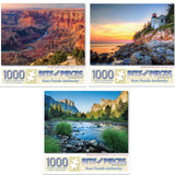 Bits and Pieces - Value Set of Three (3) 1000 Piece Jigsaw Puzzles for Adults - Each Puzzle Measures 20" x 27"- National Parks Nature Grand Canyon Acadia Yosemite Jigsaws by Various Artists Bits and Pieces
