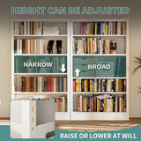 FogQueen 71" Metal Book Shelf,5 Tier Bookshelf with Adjustable Shelves,White Bookshleves and Bookcases,Heavy Duty Library Book Case,Modern Open Bookshelf for Living Room,Bedroom,Office (White) FogQueen