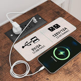 YITAHOME TV Stand with Charging Station, Dresser TV Stand for 55'' TV, 10 Drawer Dresser for Bedroom, Media TV Console Table with Side Pockets & Hooks, Storage Fabric Drawer Unit for Bedroom, Wood YITAHOME