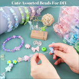 180-240PCS Assorted Acrylic Beads For Bracelet Making, Flower Bow Butterfly Candy Star Heart GummyBear Kawaii Aesthetic Bracelet Charms,Cute Beads For Jewelry Making DIY Necklace Keychain Phone Charms TINKRSTUFF