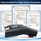 VIPTOO Adapter for Tesla to J1772 EV Charger [Only to J1772], Converter Up to 60Amp 250V AC with Press-Safety-Lock, Compatible with Tesla High-Powered Connectors, Destination/Mobile Chargers,White VIPTOO