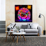CHWGLFGG 5D Diamond Art Kits for Adults Beginners, Glowing Hedgehog Diamond Painting Kits, DIY Full Round Drill Paint by Diamonds Dot Gem Art for Adults, Home Wall Decor 13.7X 13.7 Inch CHWGLFGG