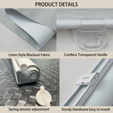 Ajadeblind Blackout Roller Shades for Windows, Thermal Insulated Pull Down Shade, Total Blackout Window Blinds for Home,Office,Bedroom,Door (Linen Beige,23''x72'') Ajadeblind