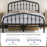 Yaheetech Full Bed Frames Metal Platform Bed with Victorian Style Wrought Iron Headboard and Footboard/Easy Assembly/No Box Spring Needed/Black Full Bed Yaheetech