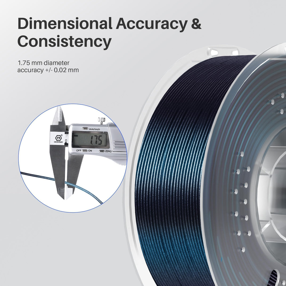 ELEGOO PLA Filament 1.75mm Galaxy Peacock Blue 1KG, Shiny 3D Printer Filament Dimensional Accuracy +/- 0.02mm, 1kg Spool(2.2lbs) 3D Printing Filament for Most FDM 3D Printers ELEGOO