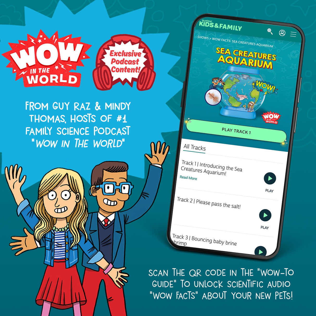 Wow in The World SEA Creatures Aquarium | Hatch & Raise Real Brine Shrimp (Easy Care), Customizable Tank, Companion Audio Content, Bonus Reusable Science Tool, STEM Toy for Kids 6+ by Thames & Kosmos WONDERY KIDS