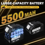 Electric Grease Gun Battery Powered, Automatic Cordless Grease Gun Kit with 2 Batteries & Charger, 5.5 Ah, LED Light, 12000PSI, 3-Speed Triggers, 19.7'' Flex Hose, for Automotive Marine Farm Equipment DEJUNPIOOL