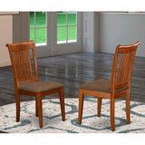 East West Furniture Portland Dining Linen Fabric Upholstered Wooden Chairs, Set of 2, Saddle Brown East West Furniture
