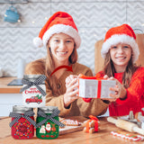 Hoolerry 3 Pcs Christmas Mini Mason Jar Farmhouse Tiered Tray Decor Glass Christmas Mason Jars with Lids Xmas Table Centerpieces Decoration for Holiday Winter Home Kitchen Tray Decor Hoolerry