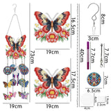Generic DIY Dotted Diamond Art Painting Wind Chime Kit, Three-Dimensional Sun Catchers Diamonds Dot Paintings Hanging Ornaments, for Spring Garden (Double-Sided Point Drilling) (#05-1PC Butterfly) Generic