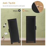 TEENFON Storage Cabinet with 2 Doors and 3 Adjustable Shelves, Entryway Cabinet, Coffee Bar for Living Room, Bedroom, Home Office, Entryway, Black TEENFON