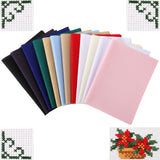 HunnmingRe 12 Pcs Aida Cloth 12 Color 14 Count Cross Stitch Fabric DIY Cross Stitch for Embroidery DIY Handmade Art Craft, 12 x 18 inch(Colorful) HunnmingRe