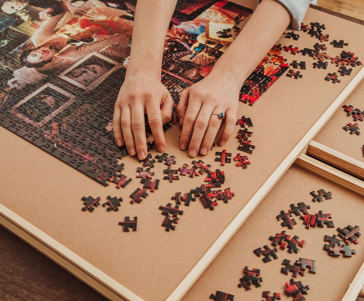 Horror Night Watch Party 1000-Piece Jigsaw Puzzle by Rachid Lotf | Brain Teaser for Adults, Educational Developmental Toys & Games, Building Kit Activities to Encourage Creative Play | 28 x 20 Inches Toynk