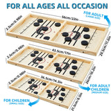 moopok Fast Sling Puck Game,Wooden Hockey Game.Desktop Battle 2in1 Super table Winner game,Adults and Kids Family Friend Funny Slingshot Game toys.Foosball Winner Board Game(Large) moopok