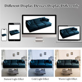 111.42" Deep Seat Sectional Cloud Sofa Sleeper with 3 Ottomans & Soft Pillows, 6 Seat Modular Couch Bed for Living Room, Apartment, Dark Blue Chenille Tmsan