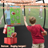 ACWARM HOME Trampoline Outdoor 12FT Trampoline with Safety Net & Rugby Target - Recreational Trampolines for Kids and Adults - Anti-Rust Coated Frame - ASTM Approved - Black ACWARM HOME