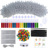 Winlyn 24 Sets Lotus Flower Suncatcher Wind Chimes Decorations DIY Window Paint Art Stickers Craft Kits Flower Sun Catchers for Kids Classroom Birthday Spring Summer Party Activities Art Project Winlyn