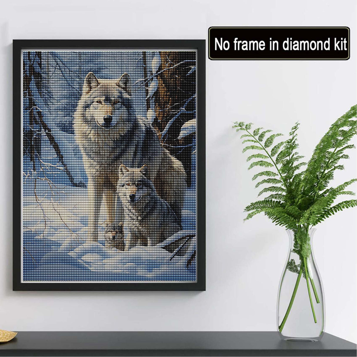 Reofrey DIY Diamond Art Painting Kits for Adults Wolf, Diamond Art Animal Full Drill Round Rhinestone Diamond Art Painting Accessories, Cross Stitch Embroidery Canvas for Crafts Home Decor 30x40cm X33 Reofrey