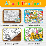 43.3x31.5" Summer Coloring Poster with Picture, Giant Summer Time Painting Poster, Large Coloring Tablecloth for Classroom Home Birthday Party Supplies Favor Nicime