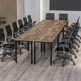Bonzy Home 14ft Conference Tables Chair Set, 165"x47"x30" Table & 16pcs Chairs, Office Computer Desk and Chair Set for Meeting Room Study Printer Table Seminar Office Furniture Set for 16 People Bonzy Home