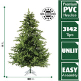Fraser Hill Farm 9-Ft. Foxtail Pine Artificial Christmas Tree with Stand and No Lights, Unlit Foldable Fake Tree with Realistic Foliage for Home Decoration Fraser Hill Farm