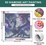 Zythron Dragon Diamond Art Kits for Adults, 5D Purple Dragon Diamond Painting Kits for Adults Beginners, Round Full Drill Diamond Art Craft for Home Wall Decor 14x14 inch Zythron